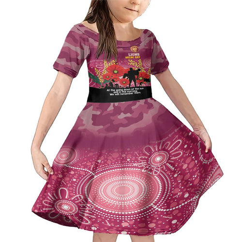 Custom Lions Football ANZAC Family Matching Mermaid Dress and Hawaiian Shirt Gallipoli Camouflage With Poppies