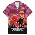 Custom Lions Football ANZAC Family Matching Mermaid Dress and Hawaiian Shirt Gallipoli Camouflage With Poppies