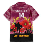 Custom Lions Football ANZAC Family Matching Mermaid Dress and Hawaiian Shirt Gallipoli Camouflage With Poppies