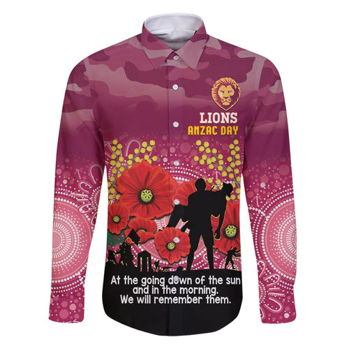 Custom Lions Football ANZAC Family Matching Off Shoulder Maxi Dress and Hawaiian Shirt Gallipoli Camouflage With Poppies