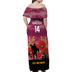 Custom Lions Football ANZAC Family Matching Off Shoulder Maxi Dress and Hawaiian Shirt Gallipoli Camouflage With Poppies