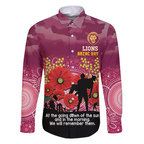 Custom Lions Football ANZAC Family Matching Puletasi and Hawaiian Shirt Gallipoli Camouflage With Poppies