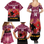 Custom Lions Football ANZAC Family Matching Summer Maxi Dress and Hawaiian Shirt Gallipoli Camouflage With Poppies