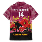 Custom Lions Football ANZAC Family Matching Tank Maxi Dress and Hawaiian Shirt Gallipoli Camouflage With Poppies