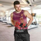 Custom Lions Football ANZAC Men Tank Top Gallipoli Camouflage With Poppies