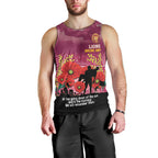 Custom Lions Football ANZAC Men Tank Top Gallipoli Camouflage With Poppies
