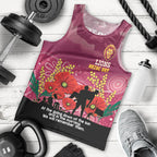 Custom Lions Football ANZAC Men Tank Top Gallipoli Camouflage With Poppies