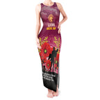 Custom Lions Football ANZAC Tank Maxi Dress Gallipoli Camouflage With Poppies