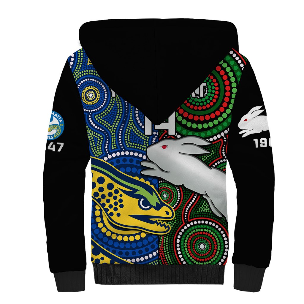 custom-text-and-number-rabbitohs-mix-eels-rugby-sherpa-hoodie-souths-and-parra-indigenous