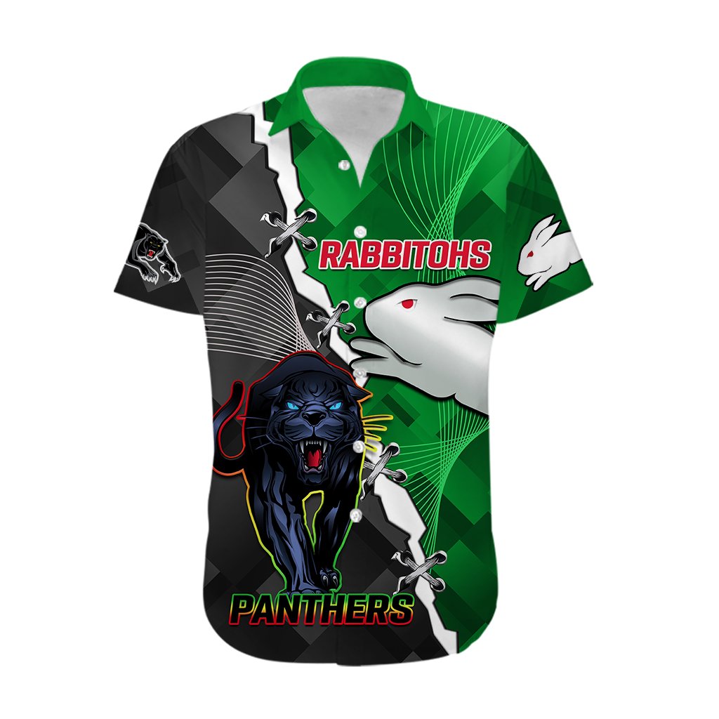 custom-personalised-rabbitohs-mix-panthers-rugby-hawaiian-shirt-sporty-style