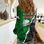 (Custom Personalised) Rabbitohs Mix Panthers Rugby Women Casual Shirt Sporty Style LT14