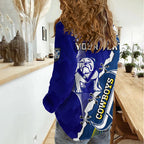 (Custom Personalised) Bulldogs Mix Cowboys Rugby Women Casual Shirt Sporty Style LT14