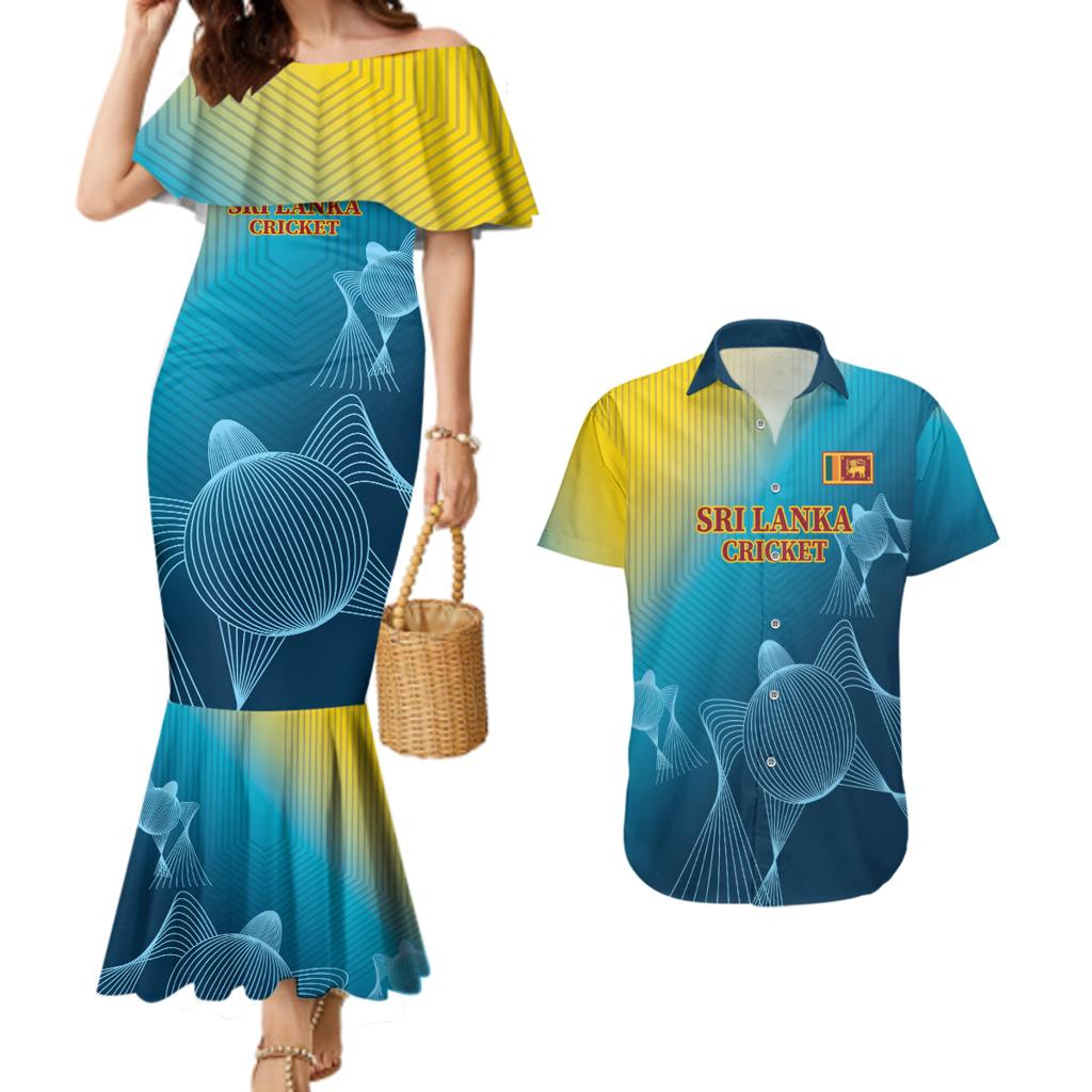 Custom Sri Lanka Cricket Couples Matching Mermaid Dress and Hawaiian Shirt 2024 World Cup Go The Lions