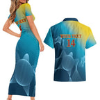 Custom Sri Lanka Cricket Couples Matching Short Sleeve Bodycon Dress and Hawaiian Shirt 2024 World Cup Go The Lions