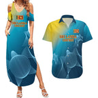 Custom Sri Lanka Cricket Couples Matching Summer Maxi Dress and Hawaiian Shirt 2024 World Cup Go The Lions