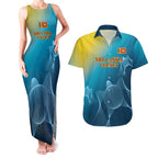Custom Sri Lanka Cricket Couples Matching Tank Maxi Dress and Hawaiian Shirt 2024 World Cup Go The Lions