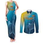 Custom Sri Lanka Cricket Couples Matching Tank Maxi Dress and Long Sleeve Button Shirt 2024 World Cup Go The Lions