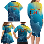 Custom Sri Lanka Cricket Family Matching Long Sleeve Bodycon Dress and Hawaiian Shirt 2024 World Cup Go The Lions
