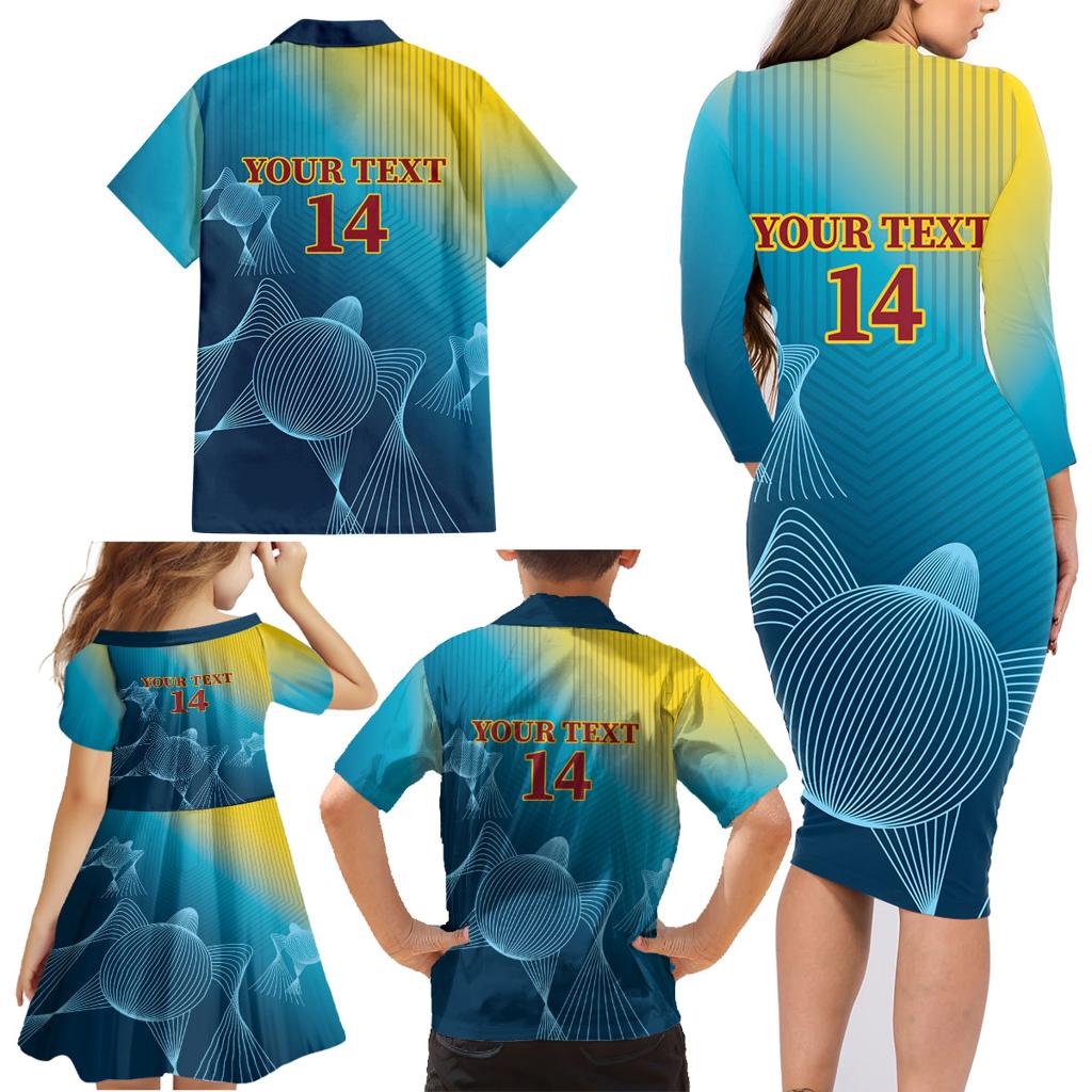 Custom Sri Lanka Cricket Family Matching Long Sleeve Bodycon Dress and Hawaiian Shirt 2024 World Cup Go The Lions