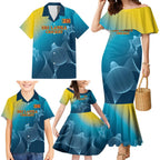Custom Sri Lanka Cricket Family Matching Mermaid Dress and Hawaiian Shirt 2024 World Cup Go The Lions