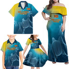 Custom Sri Lanka Cricket Family Matching Off Shoulder Maxi Dress and Hawaiian Shirt 2024 World Cup Go The Lions