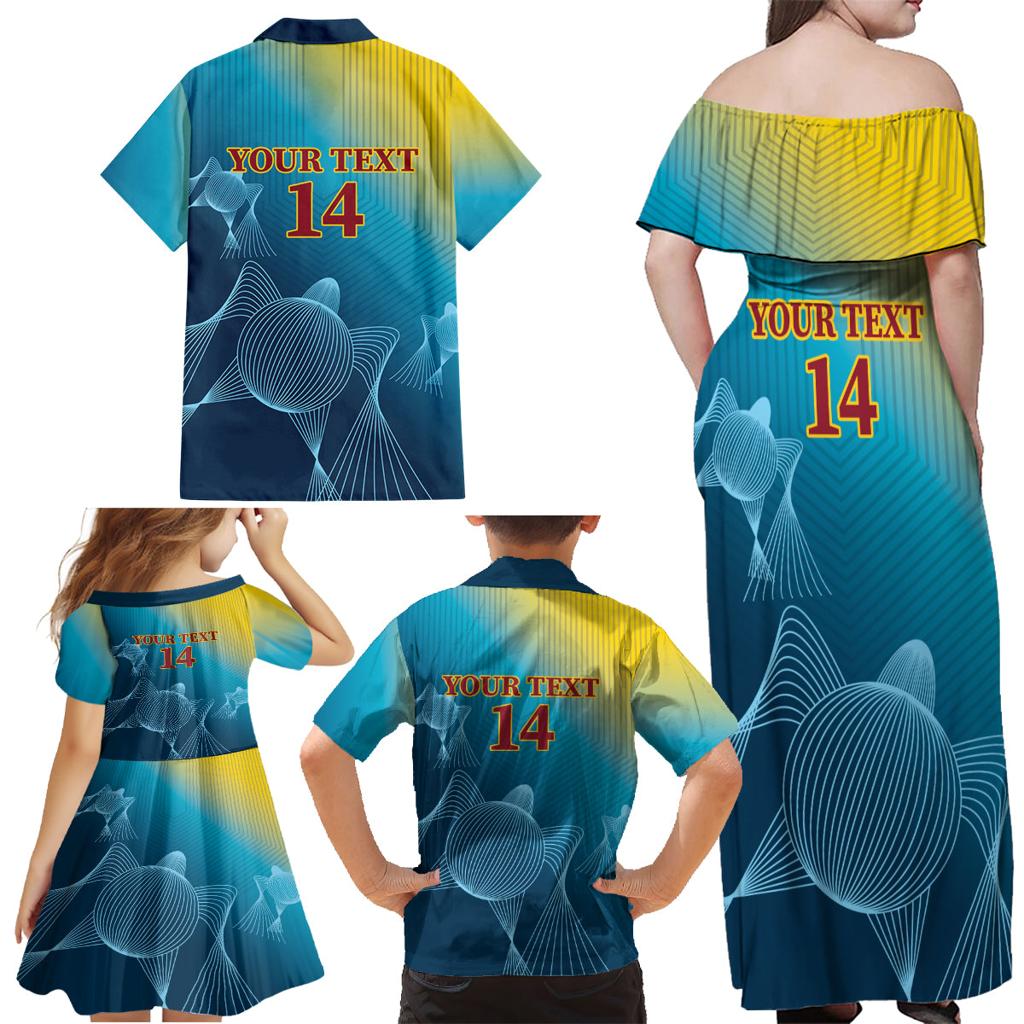 Custom Sri Lanka Cricket Family Matching Off Shoulder Maxi Dress and Hawaiian Shirt 2024 World Cup Go The Lions