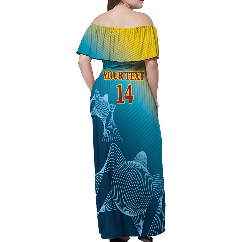 Custom Sri Lanka Cricket Family Matching Off Shoulder Maxi Dress and Hawaiian Shirt 2024 World Cup Go The Lions