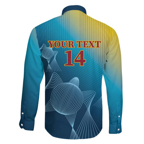 Custom Sri Lanka Cricket Family Matching Off Shoulder Short Dress and Hawaiian Shirt 2024 World Cup Go The Lions