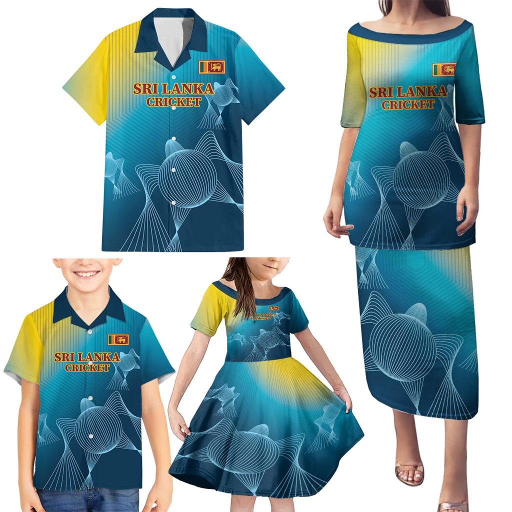 Custom Sri Lanka Cricket Family Matching Puletasi and Hawaiian Shirt 2024 World Cup Go The Lions
