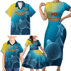 Custom Sri Lanka Cricket Family Matching Short Sleeve Bodycon Dress and Hawaiian Shirt 2024 World Cup Go The Lions