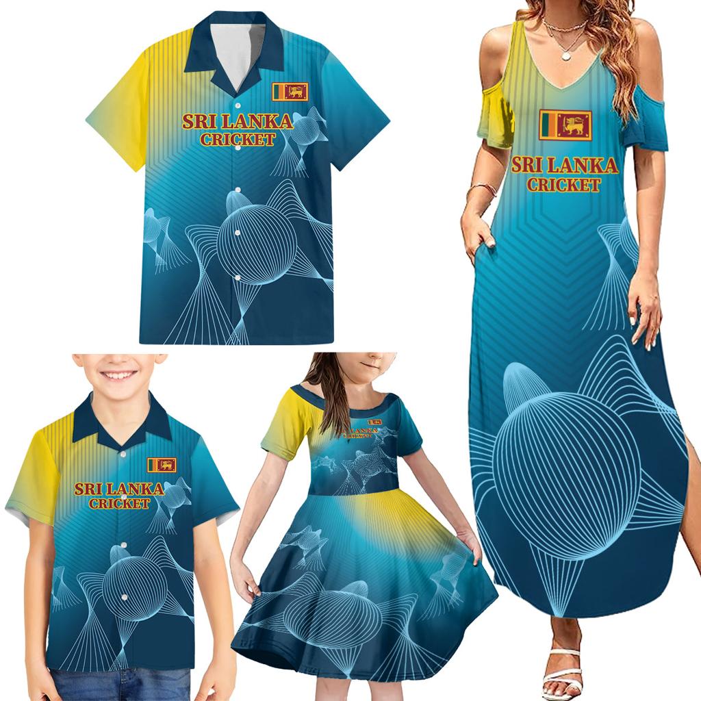 Custom Sri Lanka Cricket Family Matching Summer Maxi Dress and Hawaiian Shirt 2024 World Cup Go The Lions