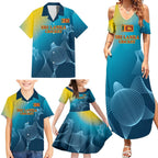 Custom Sri Lanka Cricket Family Matching Summer Maxi Dress and Hawaiian Shirt 2024 World Cup Go The Lions