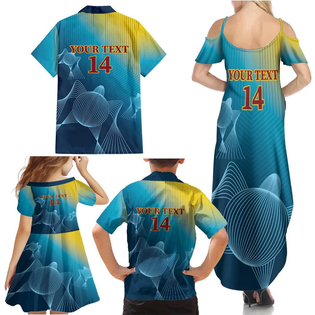 Custom Sri Lanka Cricket Family Matching Summer Maxi Dress and Hawaiian Shirt 2024 World Cup Go The Lions