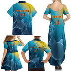 Custom Sri Lanka Cricket Family Matching Summer Maxi Dress and Hawaiian Shirt 2024 World Cup Go The Lions