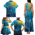 Custom Sri Lanka Cricket Family Matching Tank Maxi Dress and Hawaiian Shirt 2024 World Cup Go The Lions
