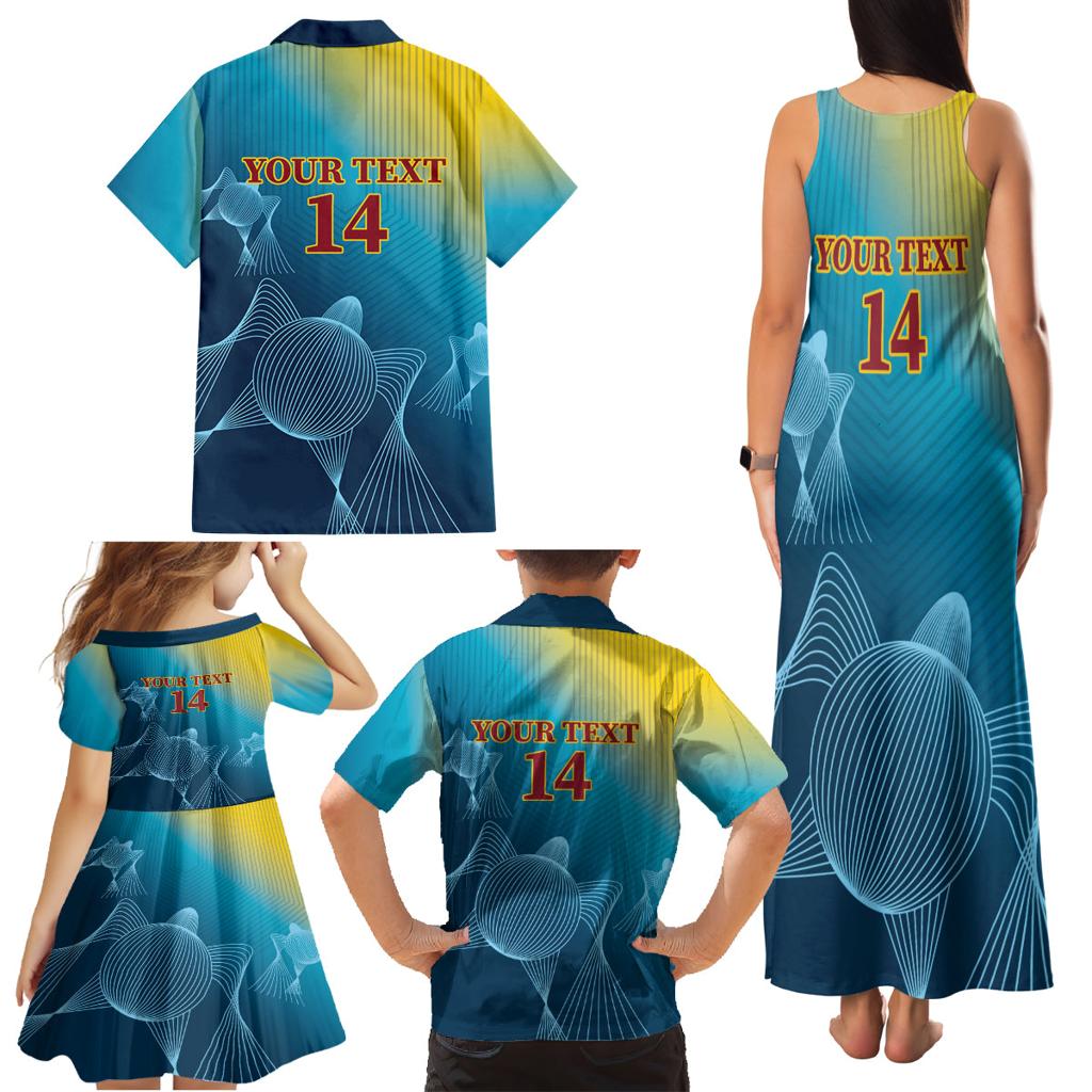 Custom Sri Lanka Cricket Family Matching Tank Maxi Dress and Hawaiian Shirt 2024 World Cup Go The Lions