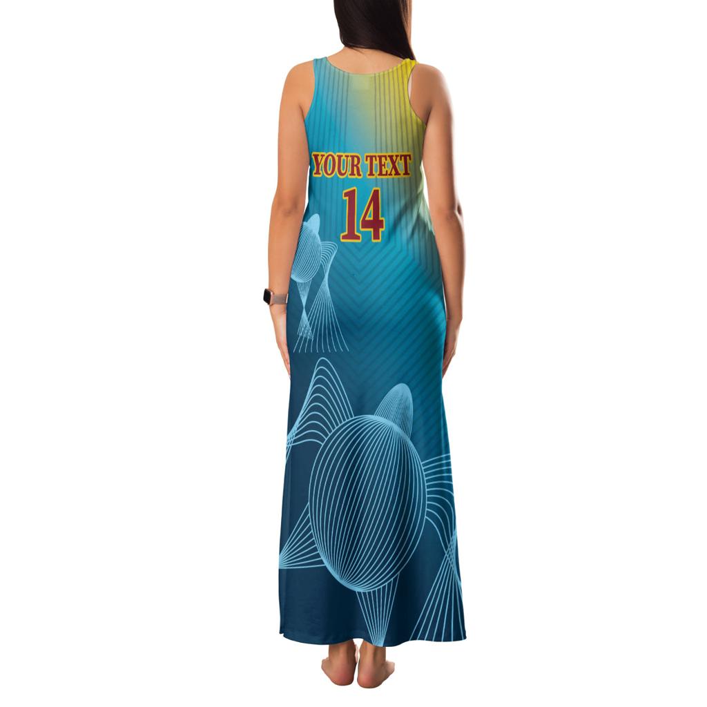 Custom Sri Lanka Cricket Family Matching Tank Maxi Dress and Hawaiian Shirt 2024 World Cup Go The Lions