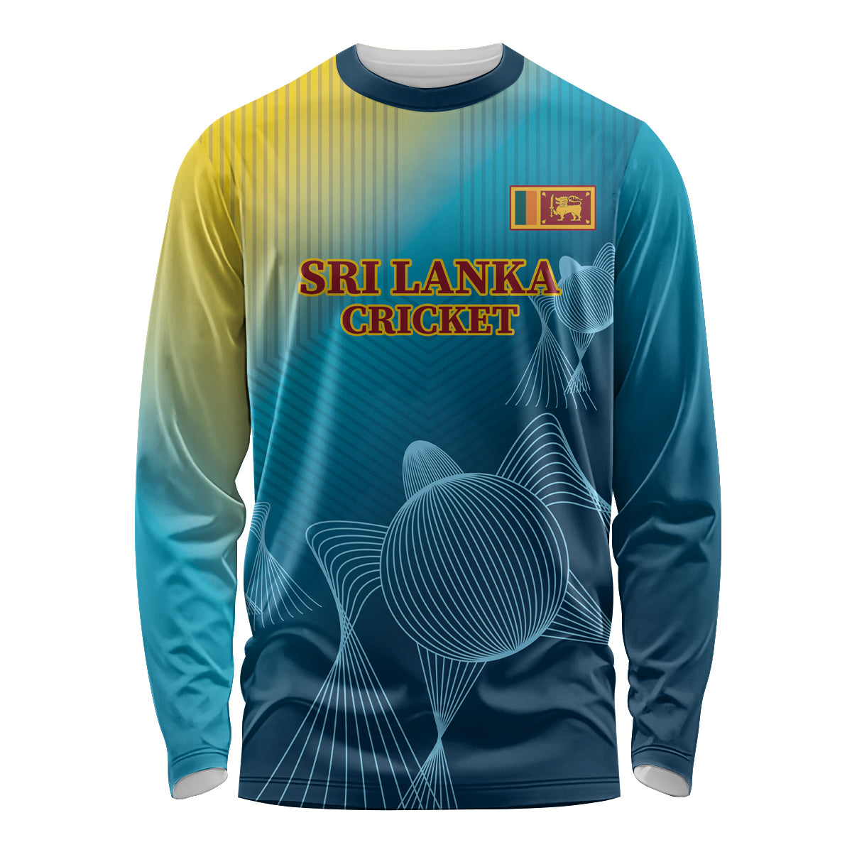 Custom Sri Lanka Cricket Long Sleeve Shirt 2024 World Cup Go The Lions