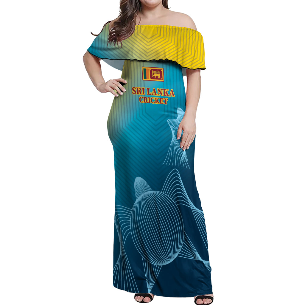 Custom Sri Lanka Cricket Off Shoulder Maxi Dress 2024 World Cup Go The Lions