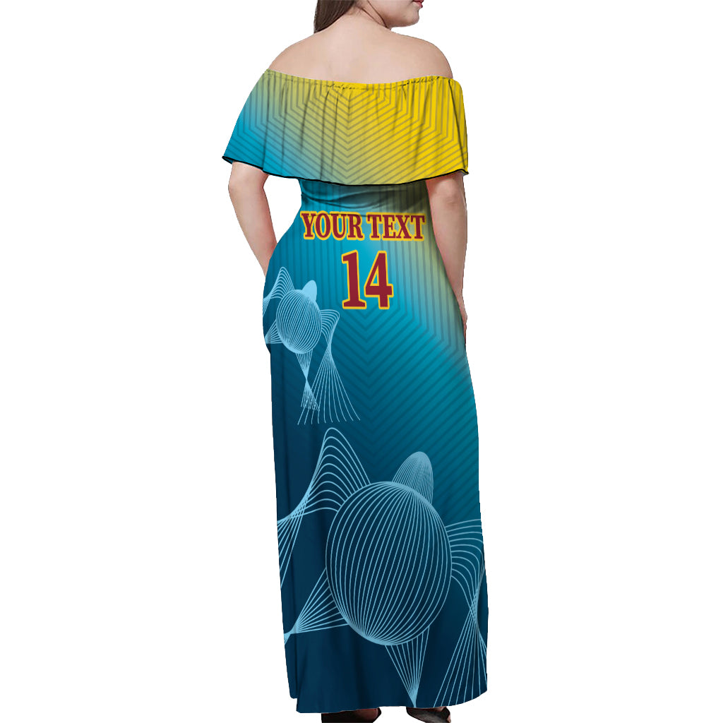 Custom Sri Lanka Cricket Off Shoulder Maxi Dress 2024 World Cup Go The Lions