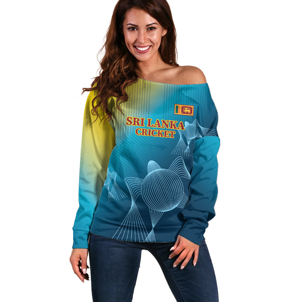 Custom Sri Lanka Cricket Off Shoulder Sweater 2024 World Cup Go The Lions