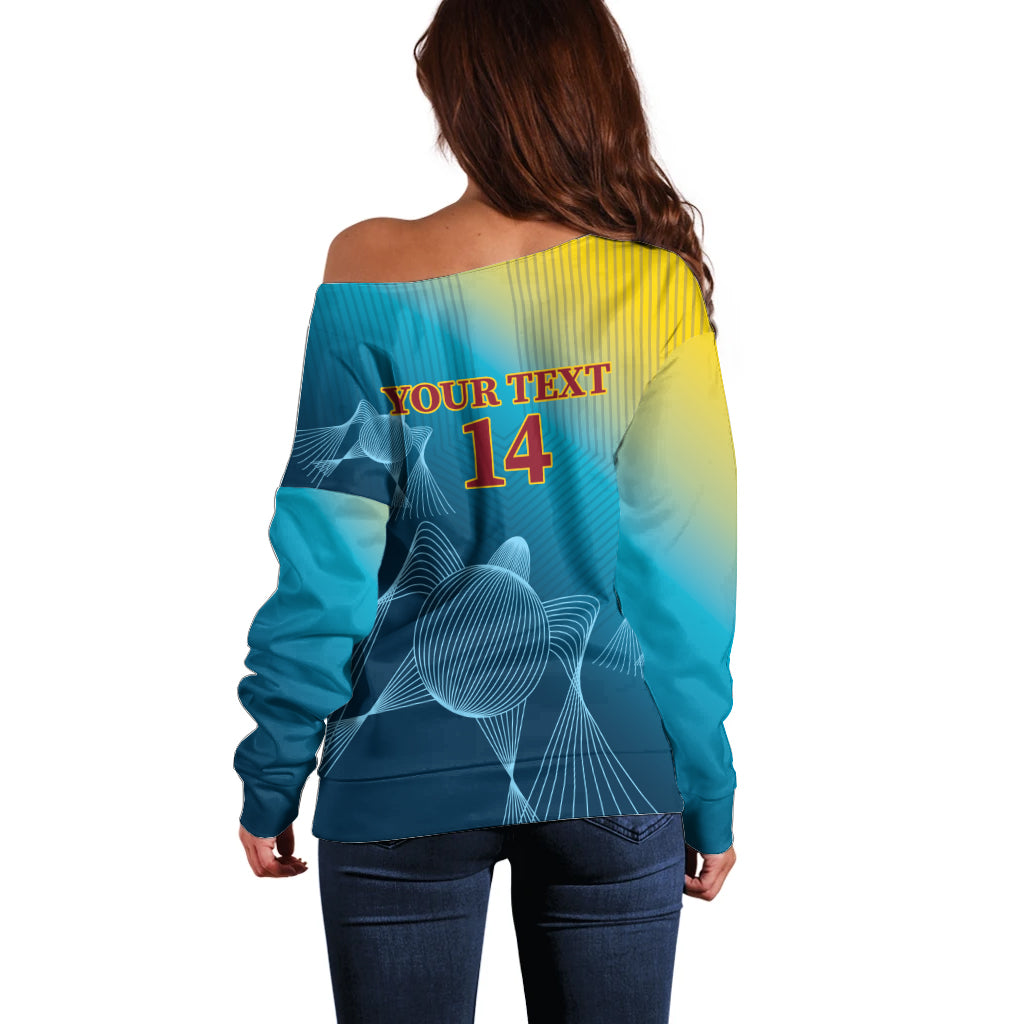 Custom Sri Lanka Cricket Off Shoulder Sweater 2024 World Cup Go The Lions