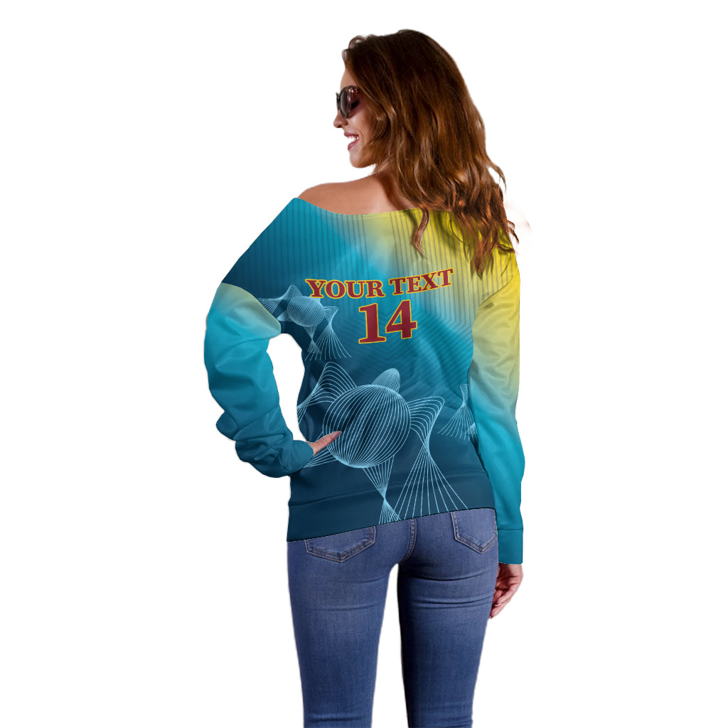 Custom Sri Lanka Cricket Off Shoulder Sweater 2024 World Cup Go The Lions