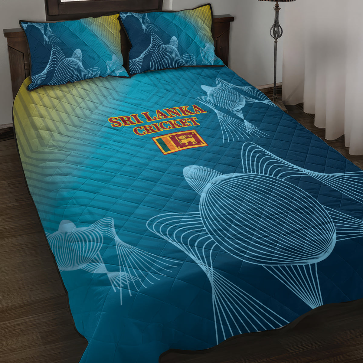 Sri Lanka Cricket Quilt Bed Set 2024 World Cup Go The Lions
