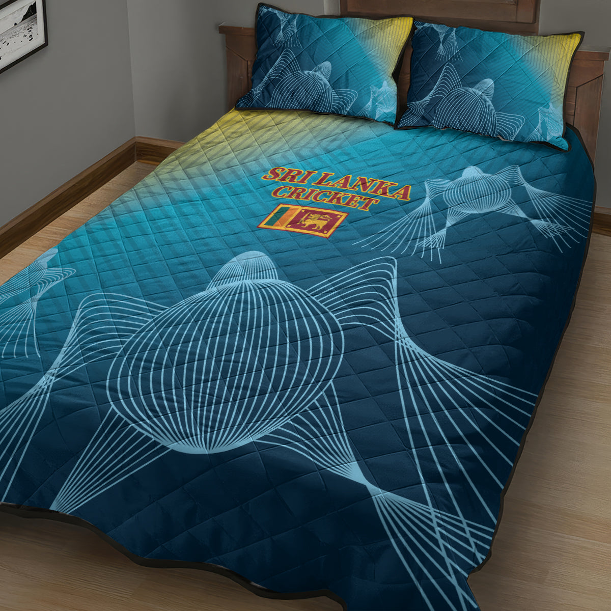 Sri Lanka Cricket Quilt Bed Set 2024 World Cup Go The Lions