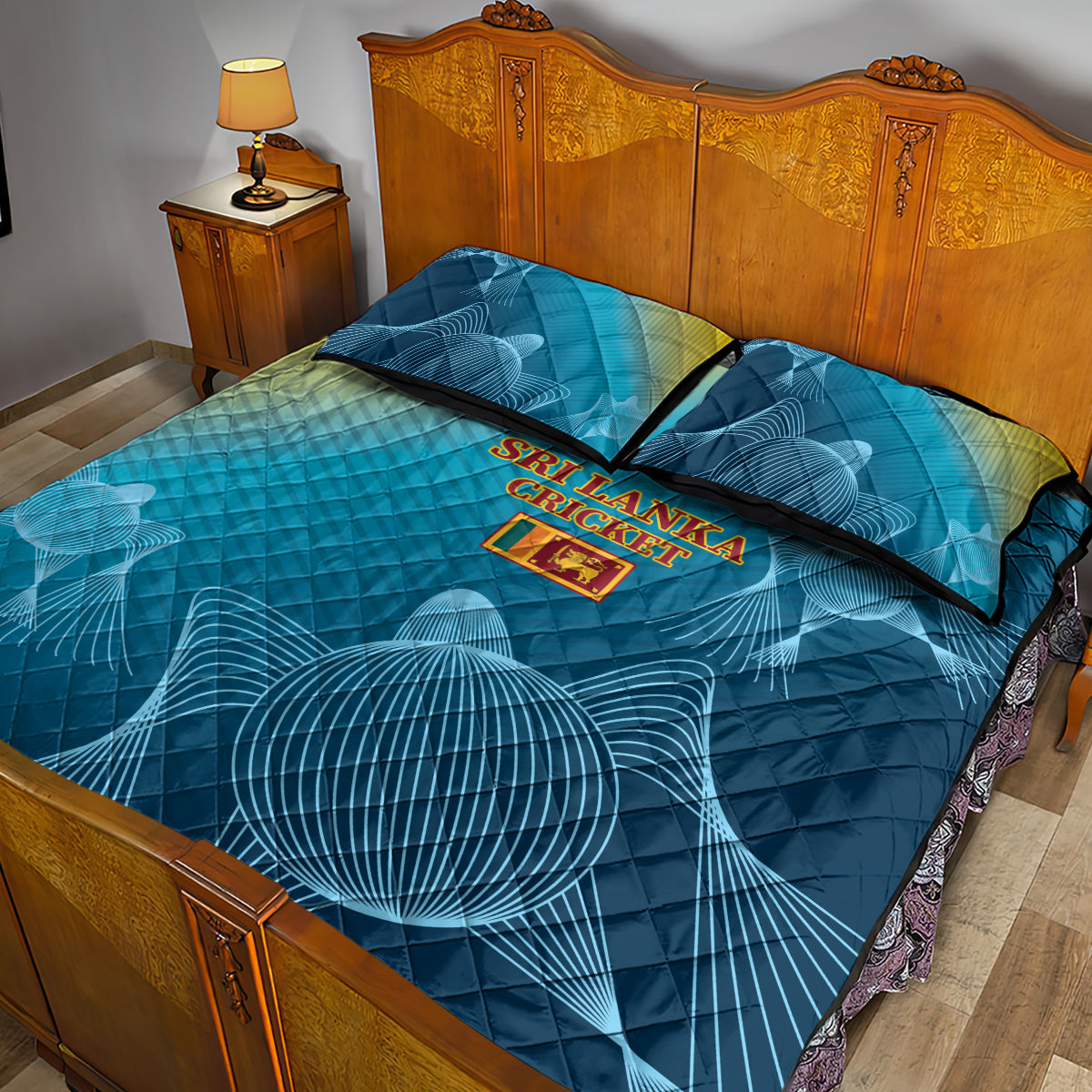Sri Lanka Cricket Quilt Bed Set 2024 World Cup Go The Lions