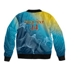 Custom Sri Lanka Cricket Sleeve Zip Bomber Jacket 2024 World Cup Go The Lions