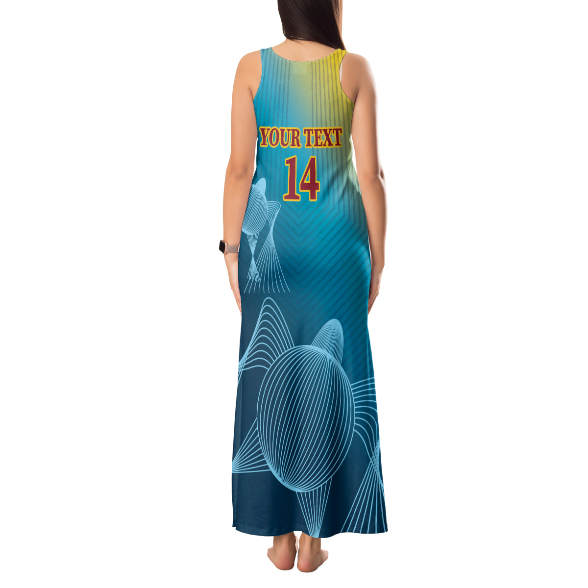 Custom Sri Lanka Cricket Tank Maxi Dress 2024 World Cup Go The Lions