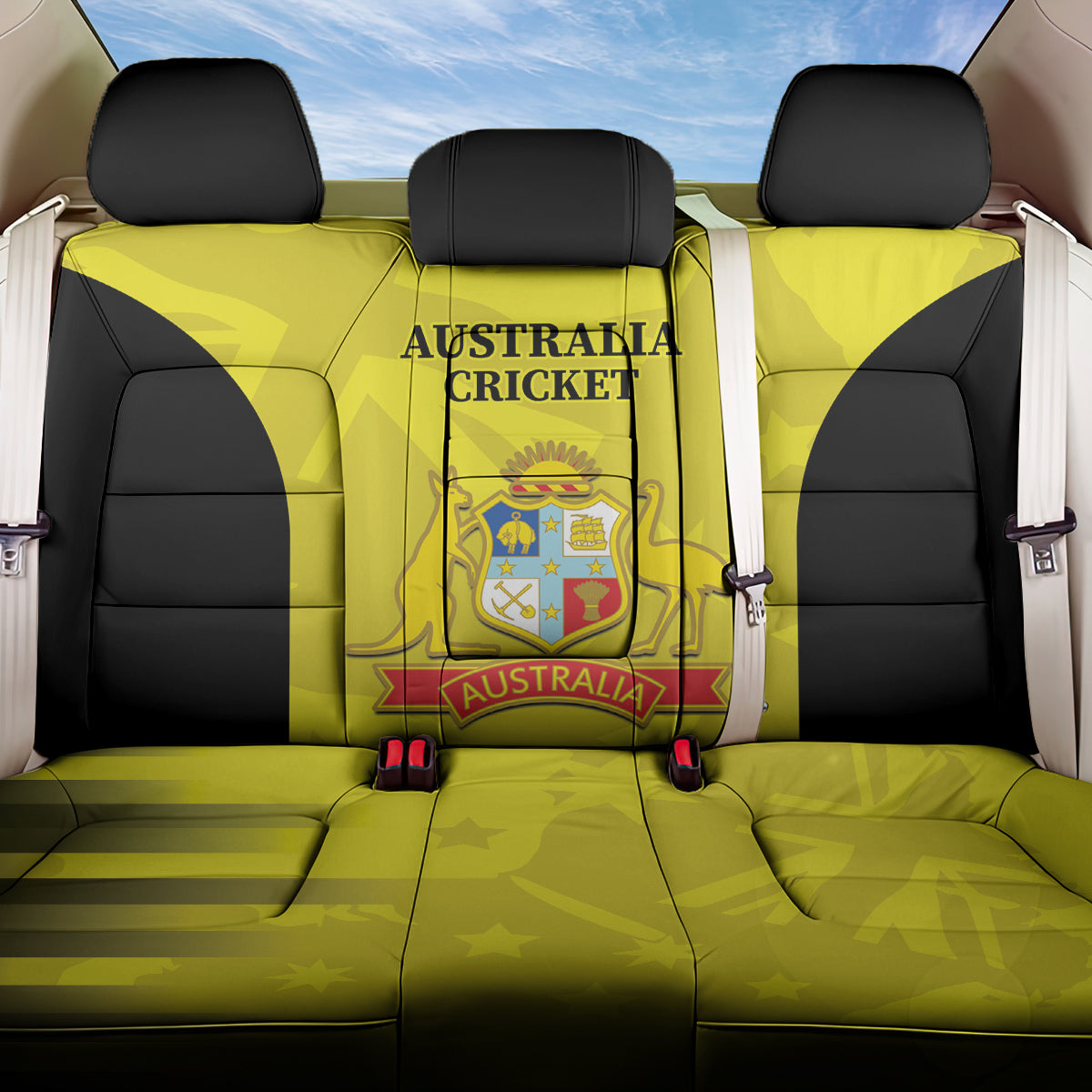 Australia Cricket Back Car Seat Cover 2024 World Cup Go Aussie - Gold Version