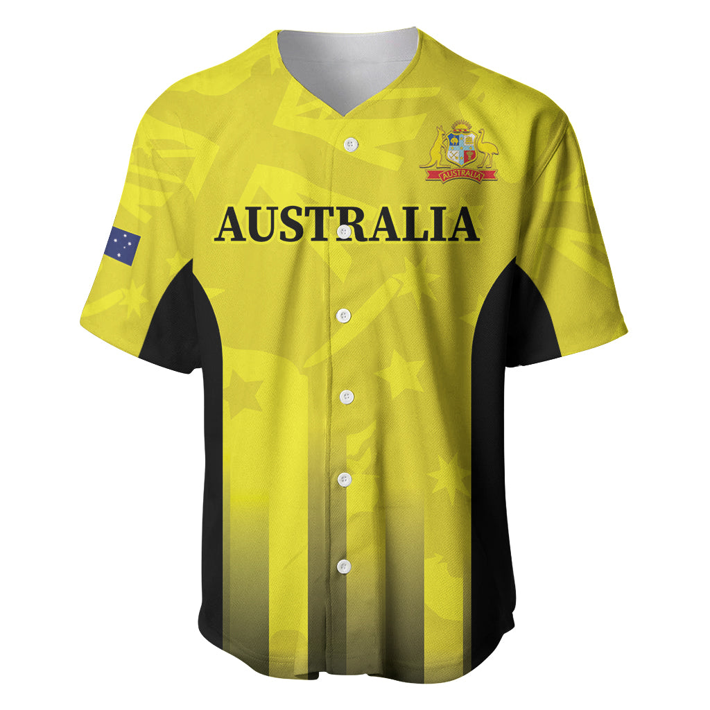 Custom Australia Cricket Baseball Jersey 2024 World Cup Go Aussie - Gold Version